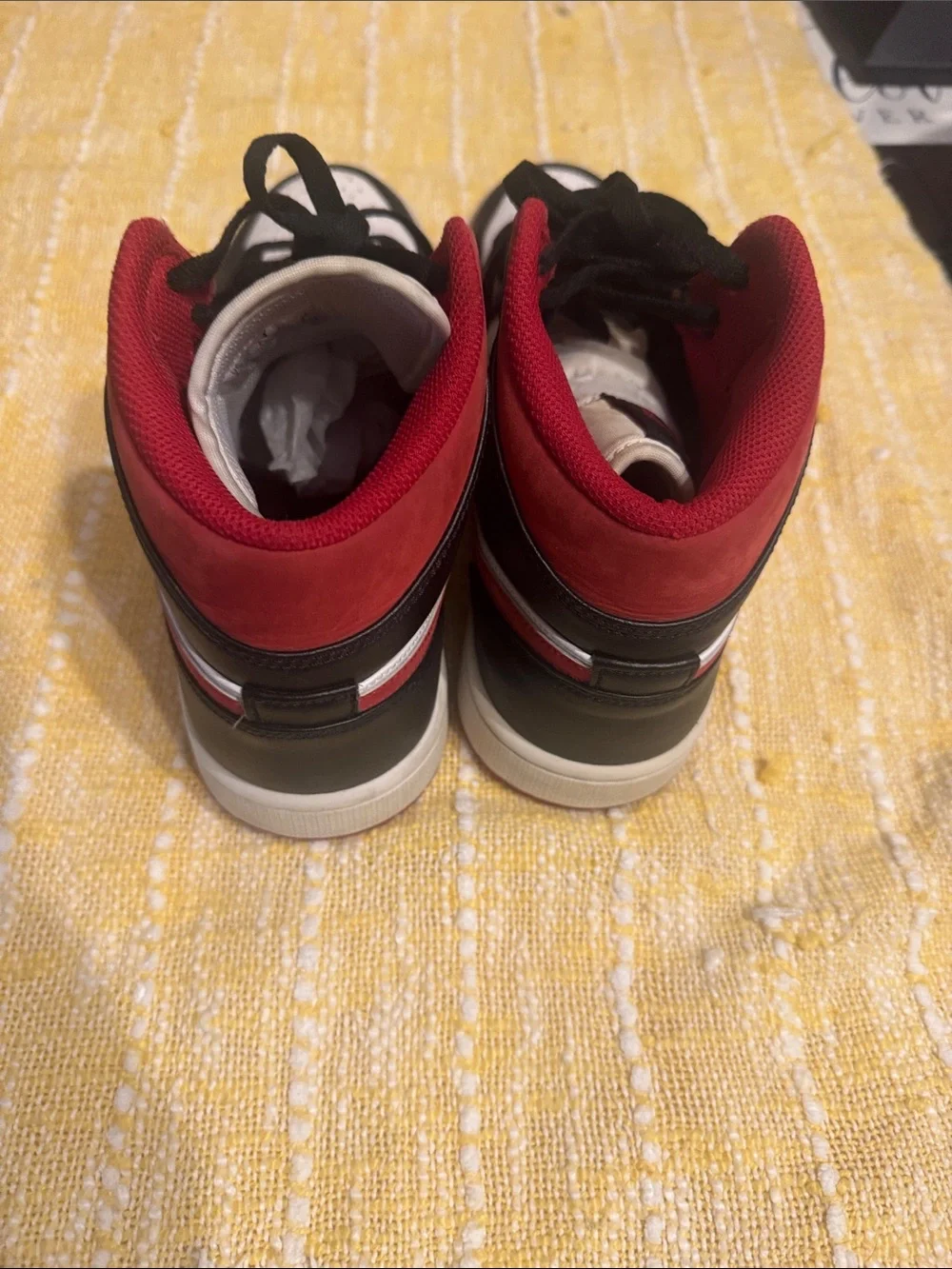 Air Jordan 1 Men’s High-Top Sneakers - White/Black/Red  Men size 7.5